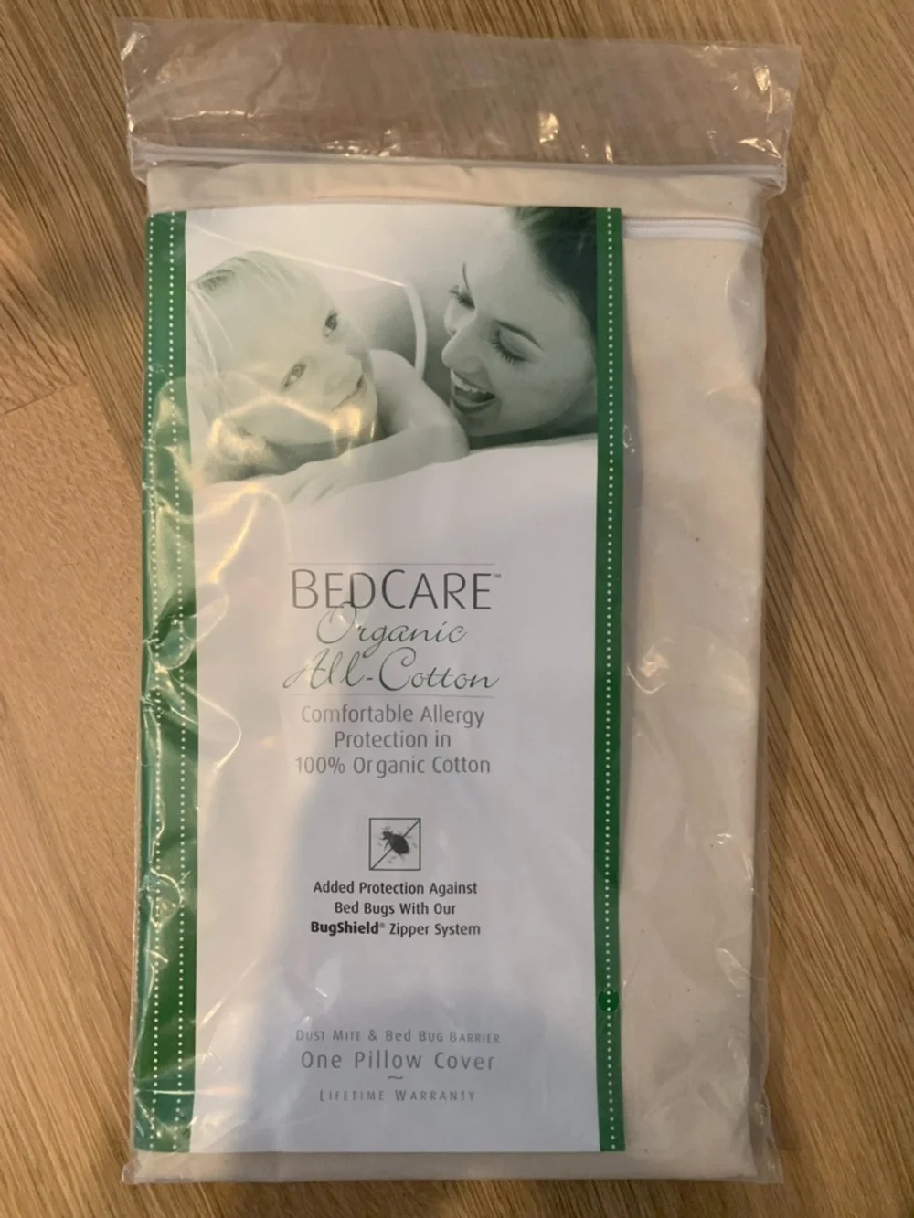 NEW Organic All-Cotton Allergy Pillow Cover - Cream